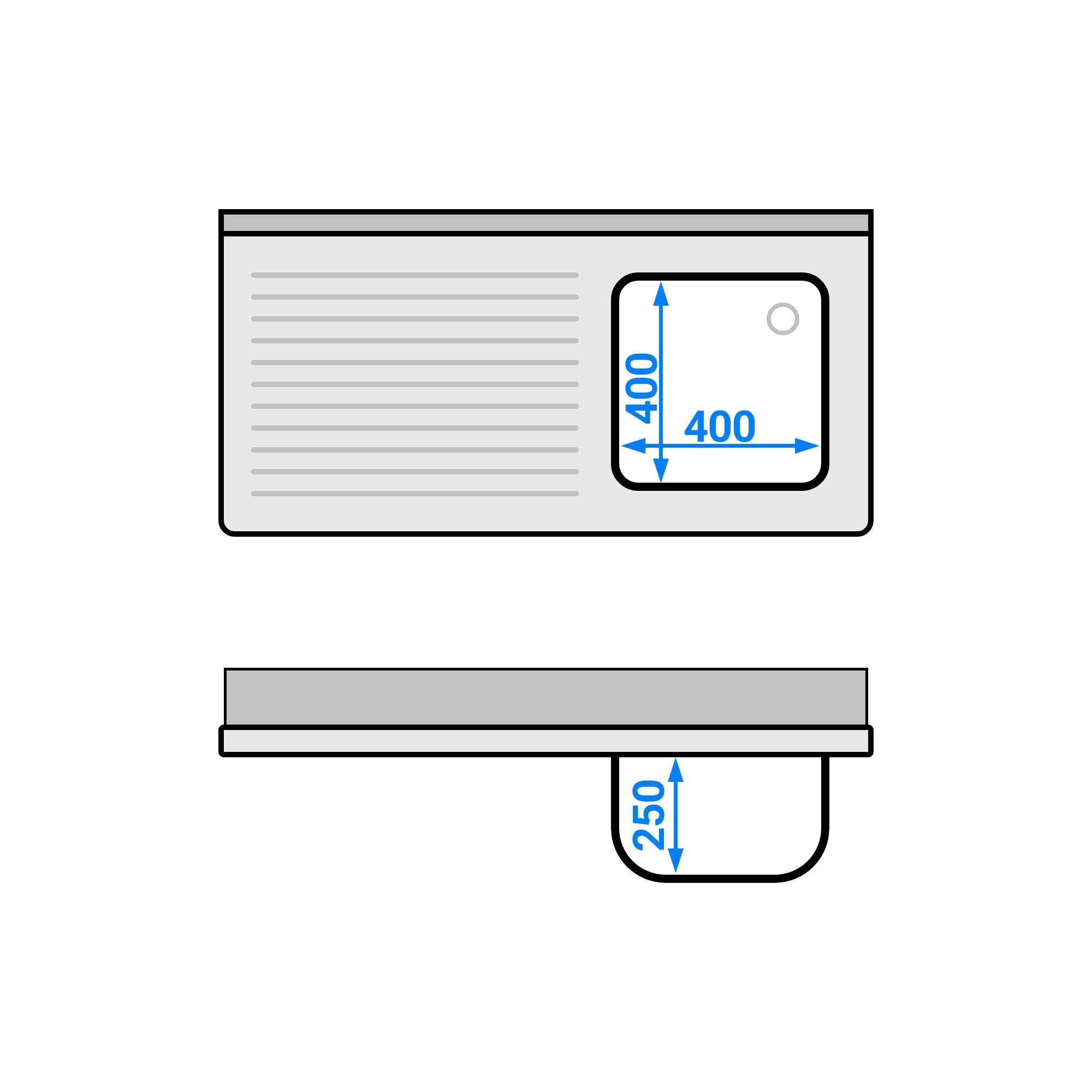 Eelpesulaud ustega 1200x600 mm – 1 valamu paremal