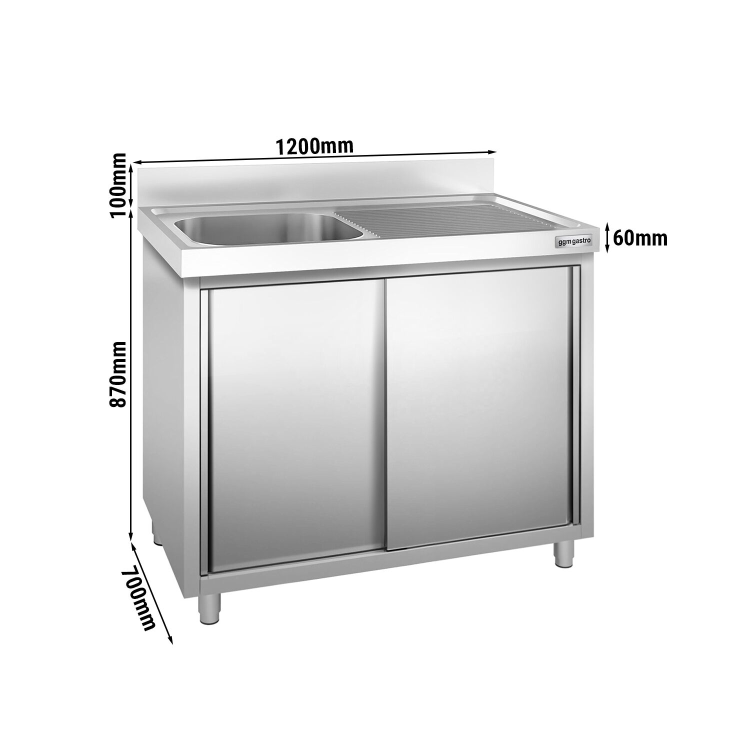 Valamukapp PREMIUM 1200x700 mm – 1 valamu vasakul