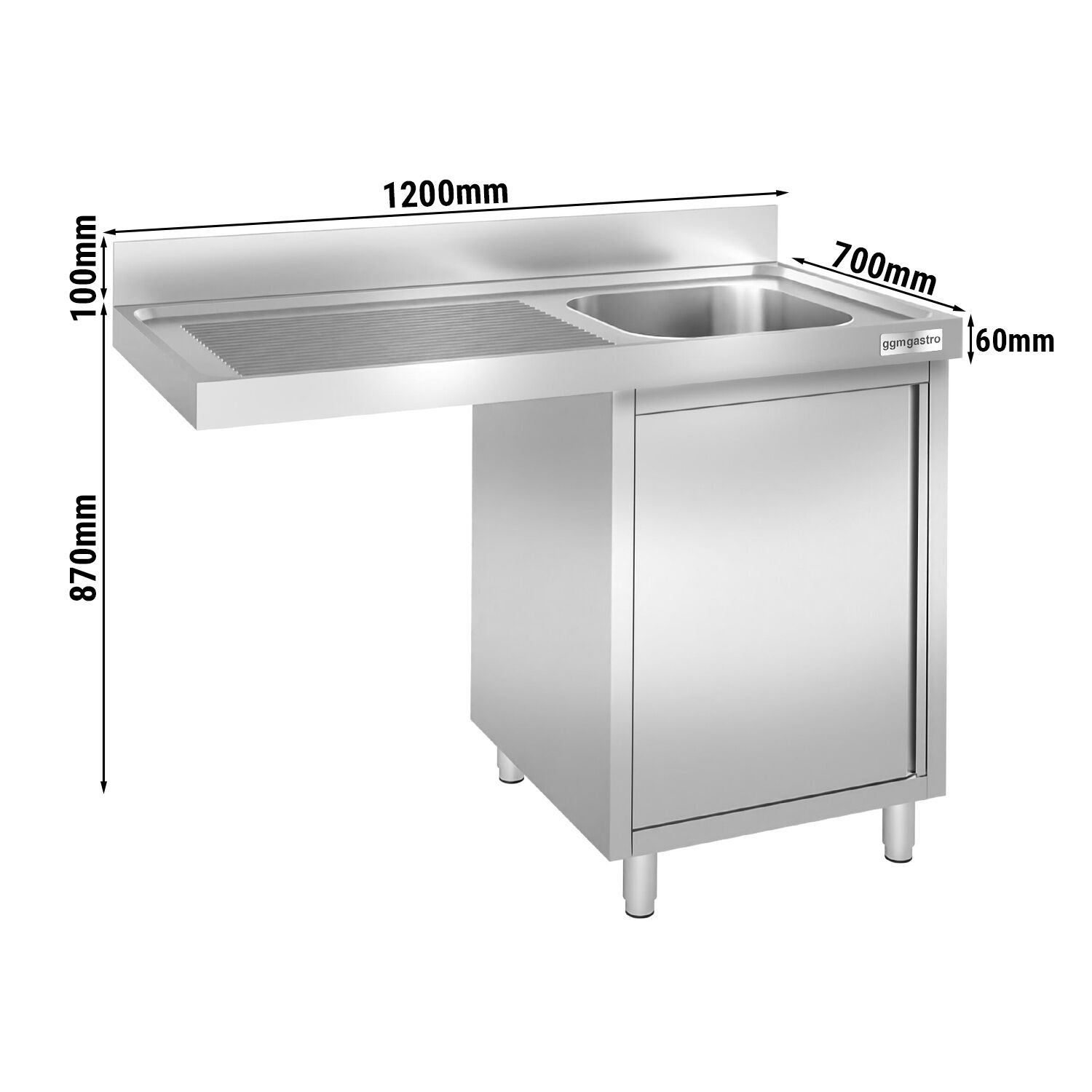 Eelpesulaud ustega 1200x700 mm – 1 valamu paremal