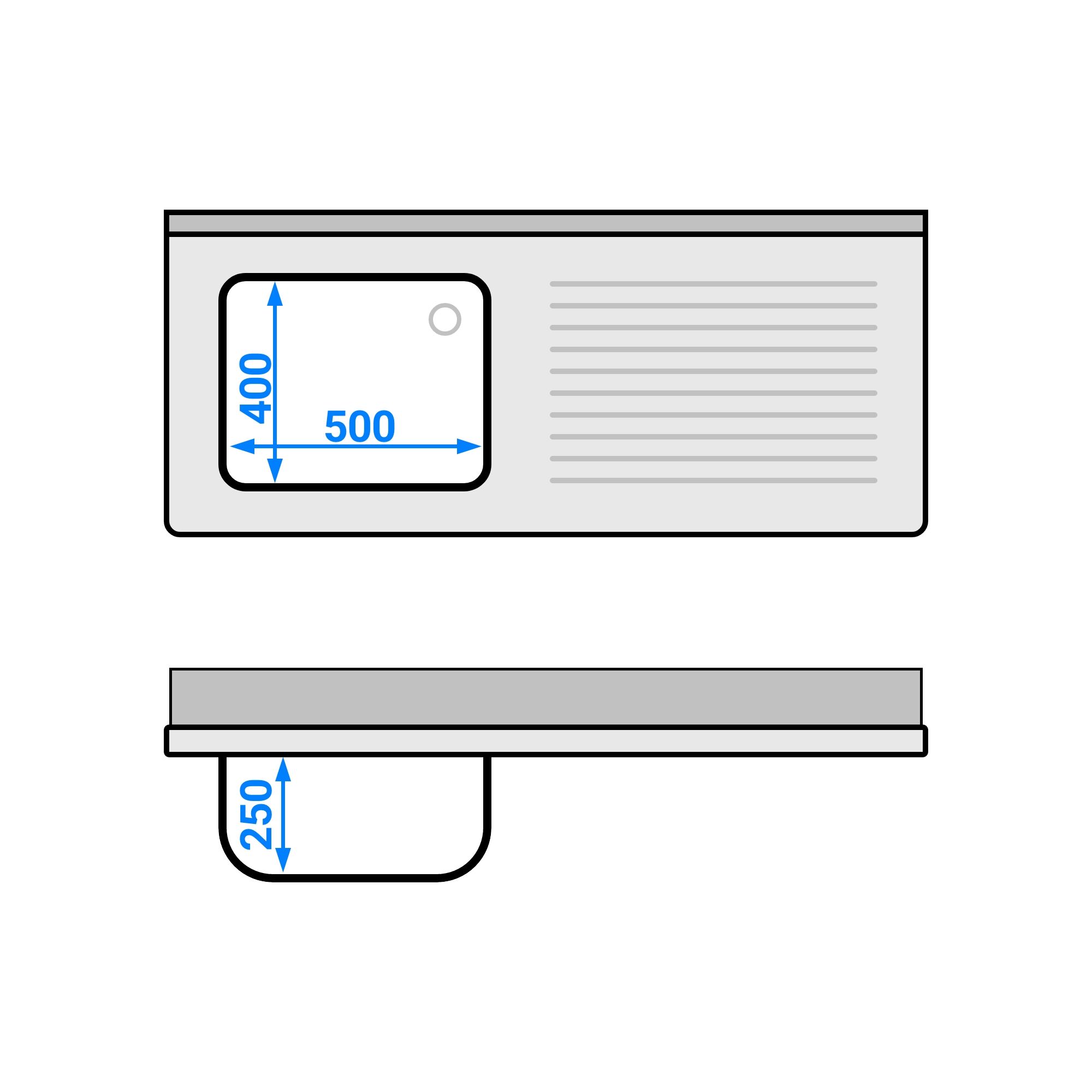 Eelpesulaud ustega 1400x600 mm – 1 valamu vasakul
