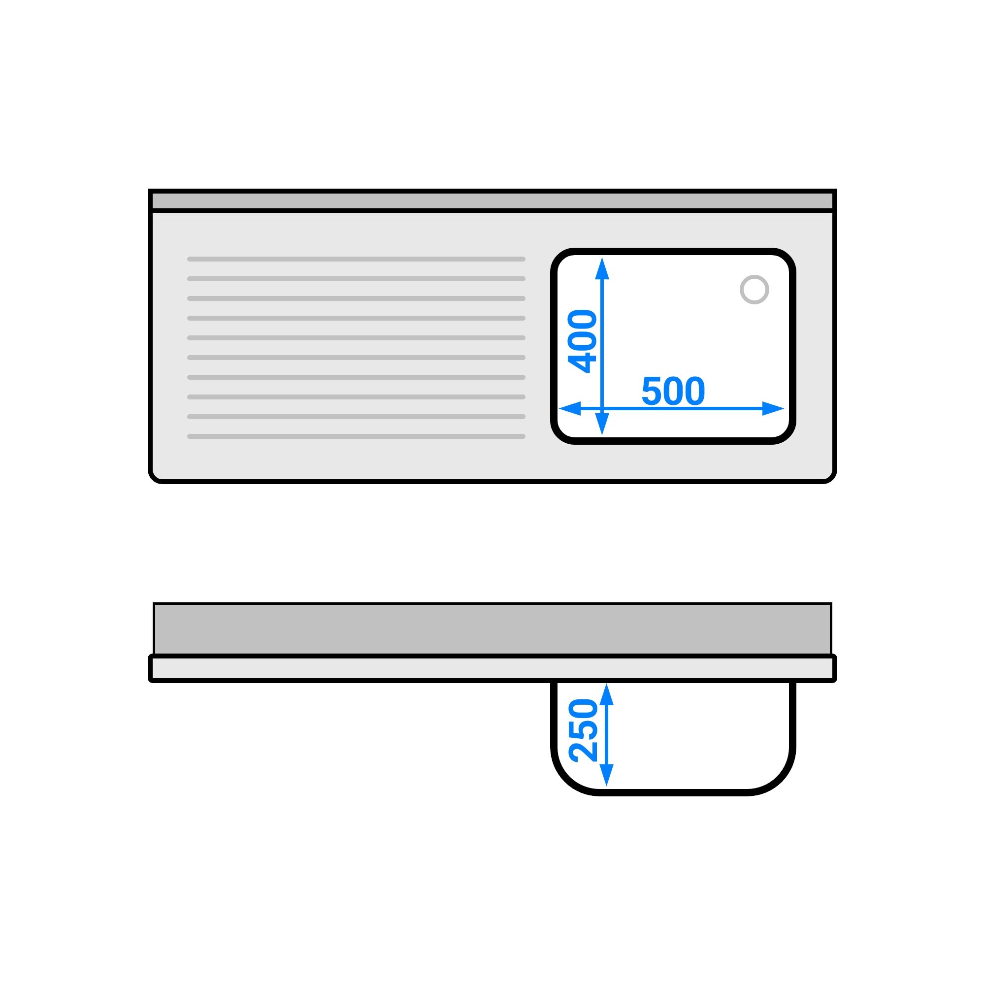 Eelpesulaud ustega 1400x600 mm – 1 valamu paremal