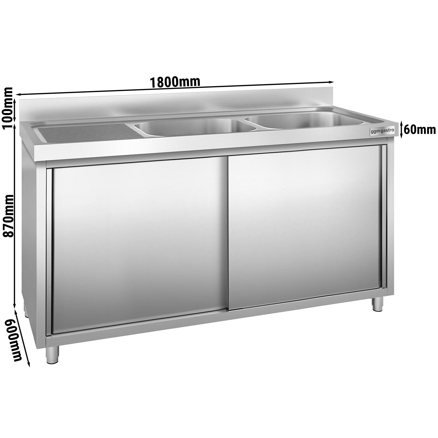 Valamukapp PREMIUM 1800x600 mm – 2 valamut paremal