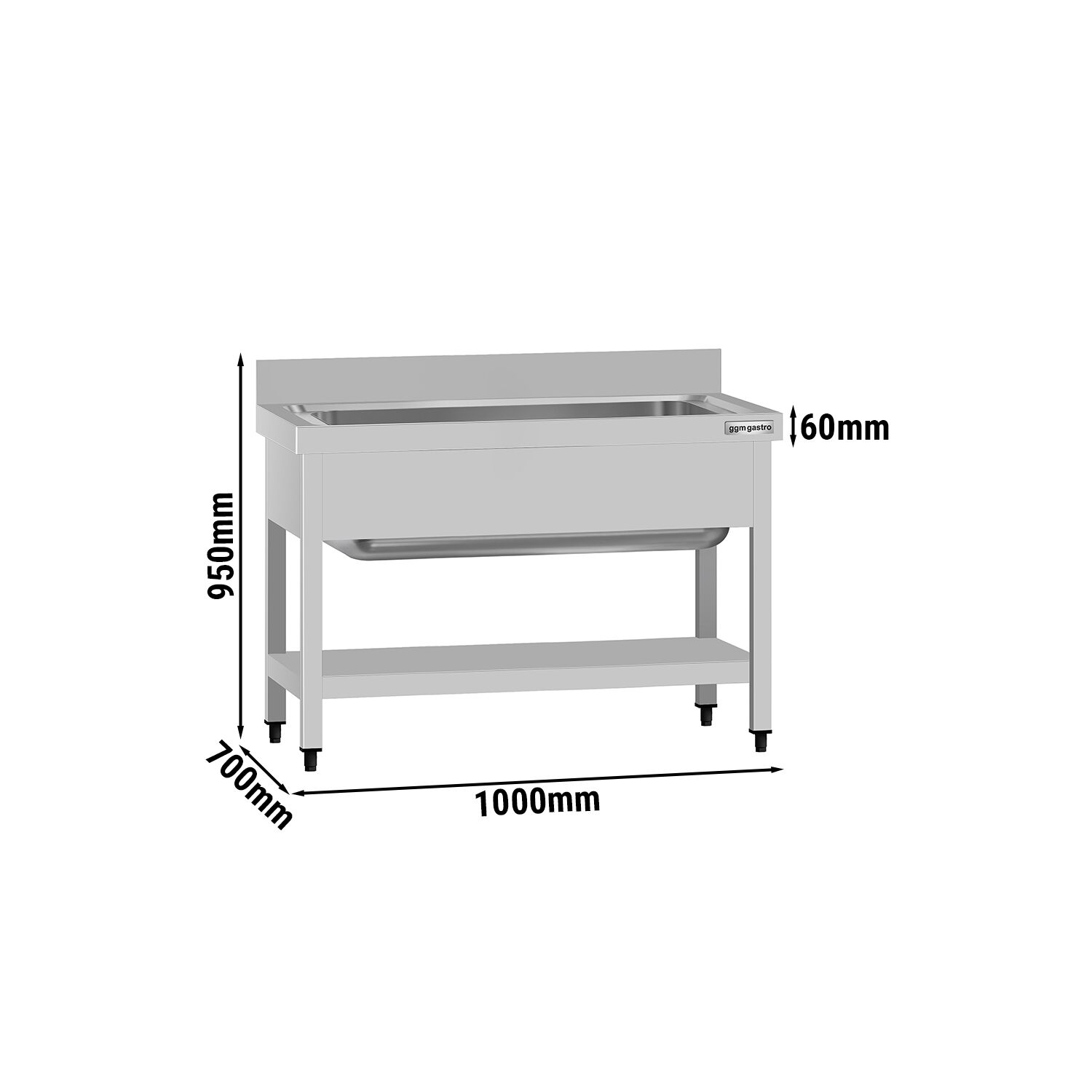 Valamulaud ECO 1000x700 mm – riiuliga, tagaservaga