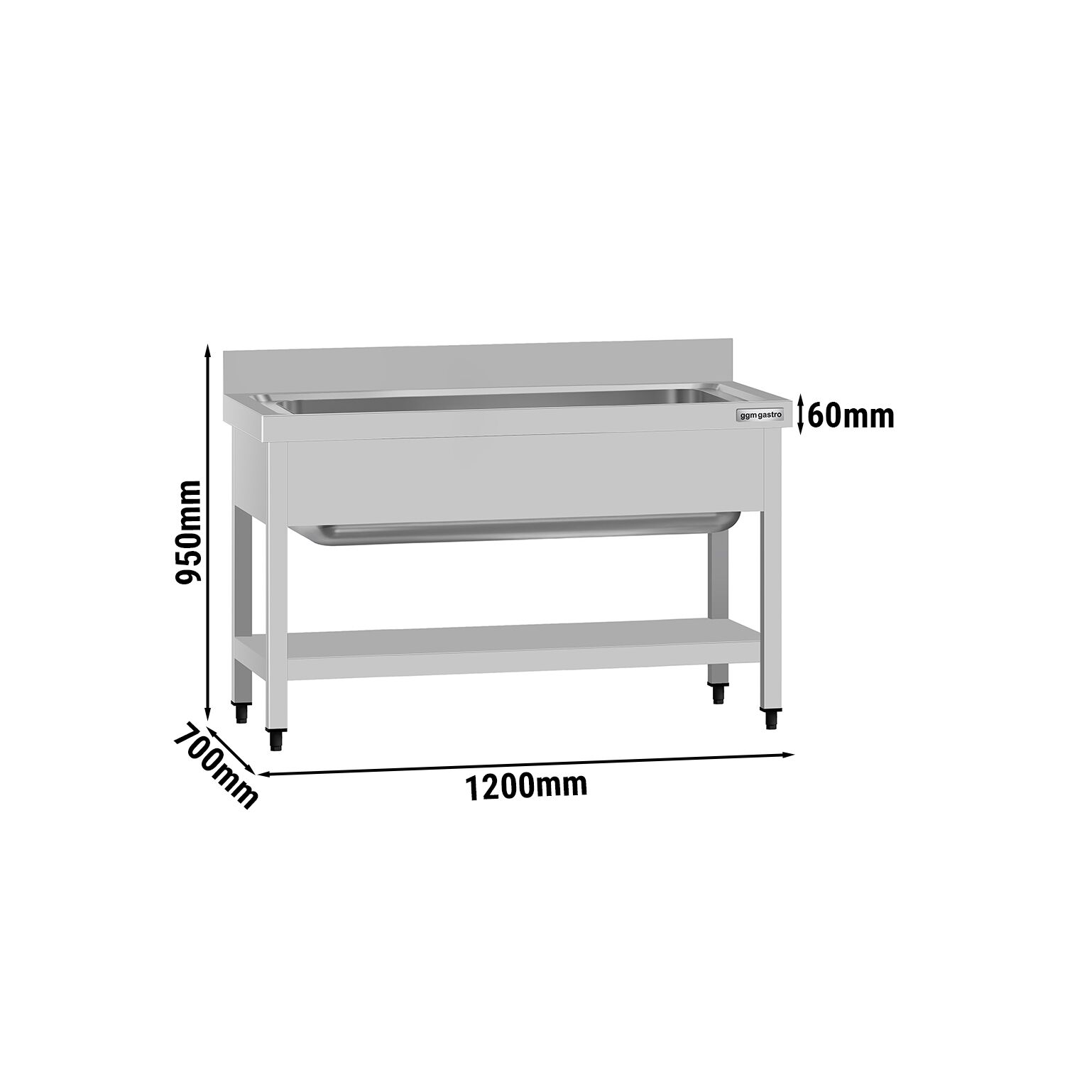 Valamulaud ECO 1200x700 mm – riiuliga, tagaservaga