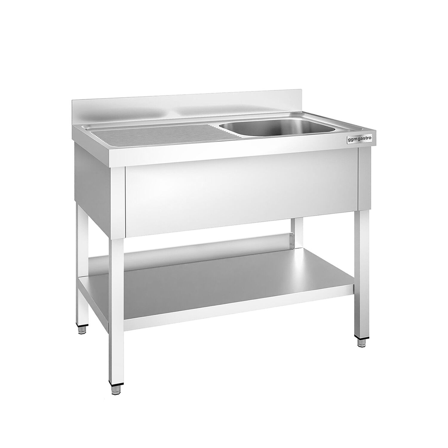 Valamulaud PREMIUM 1000x700 mm – riiuliga, 1 valamu paremal
