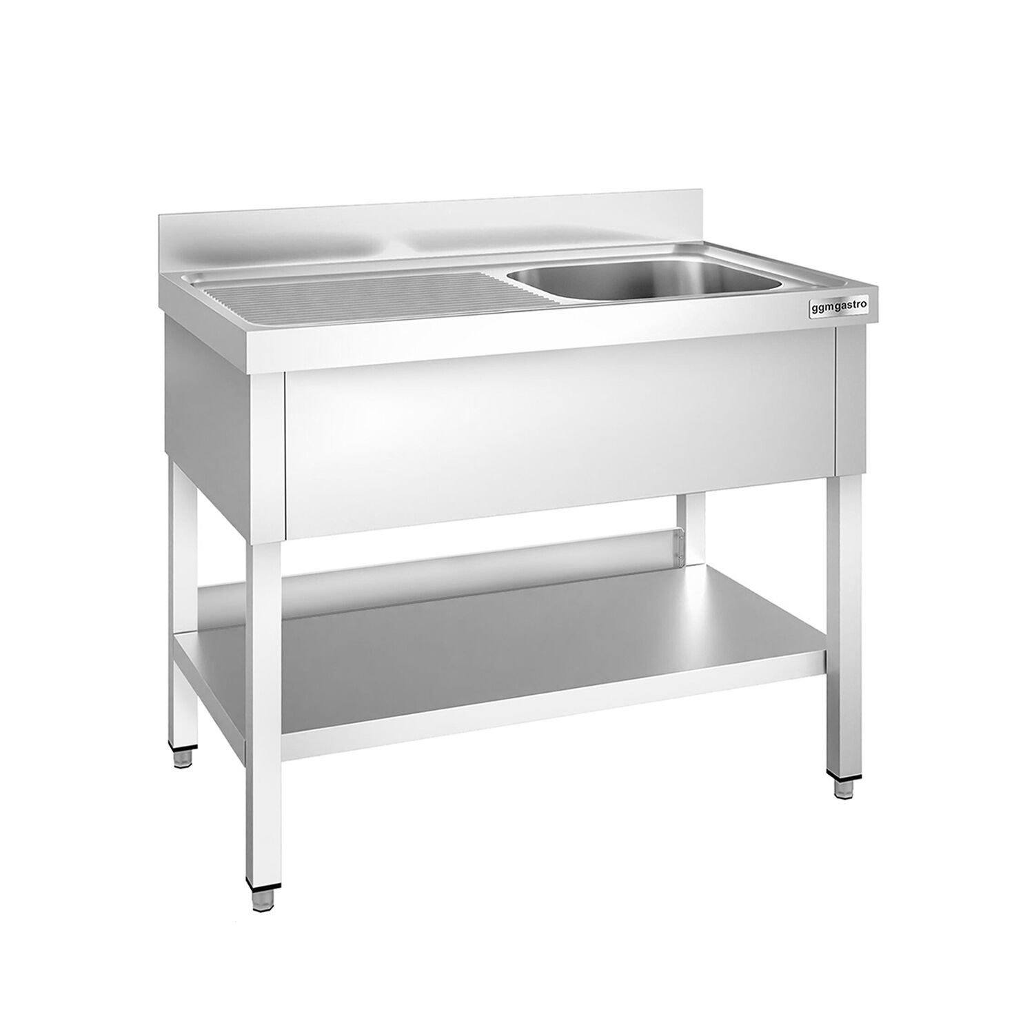 Valamulaud PREMIUM 1200x600 mm – riiuliga, 1 valamu paremal