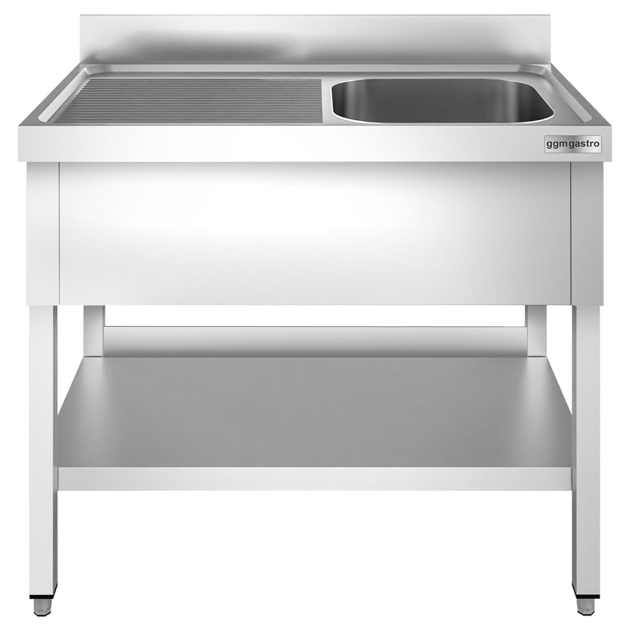 Valamulaud PREMIUM 1200x600 mm – riiuliga, 1 valamu paremal