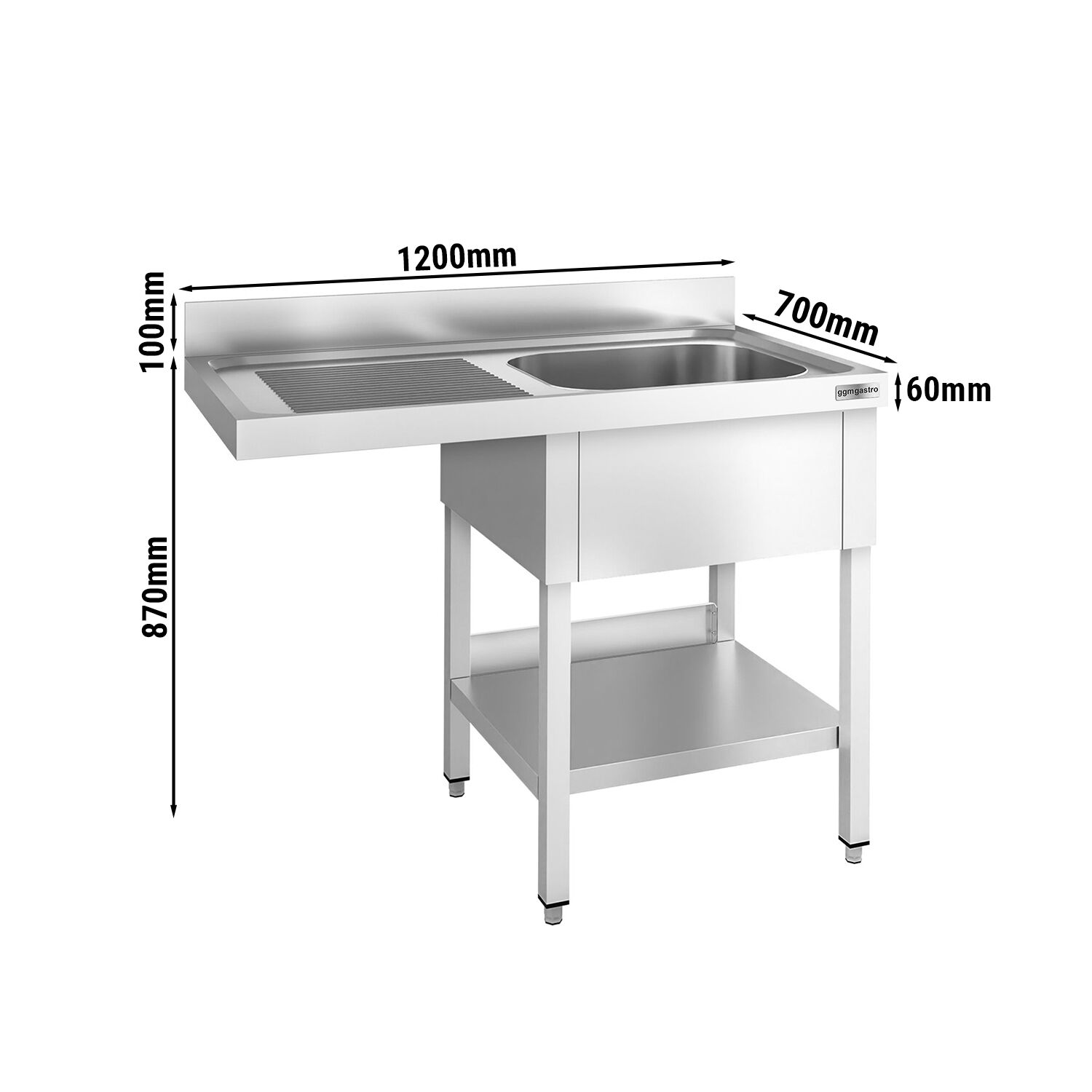 Eelpesulaud 1200x700 mm – 1 valamu vasakul
