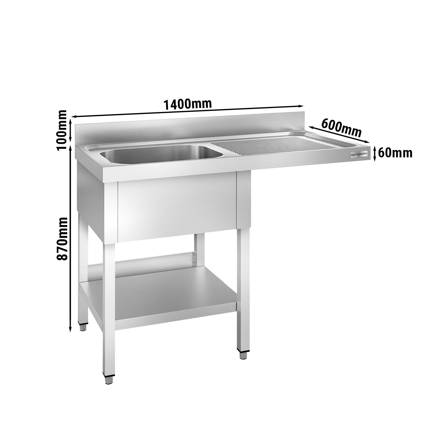 Eelpesulaud 1400x600 mm – 1 valamu paremal