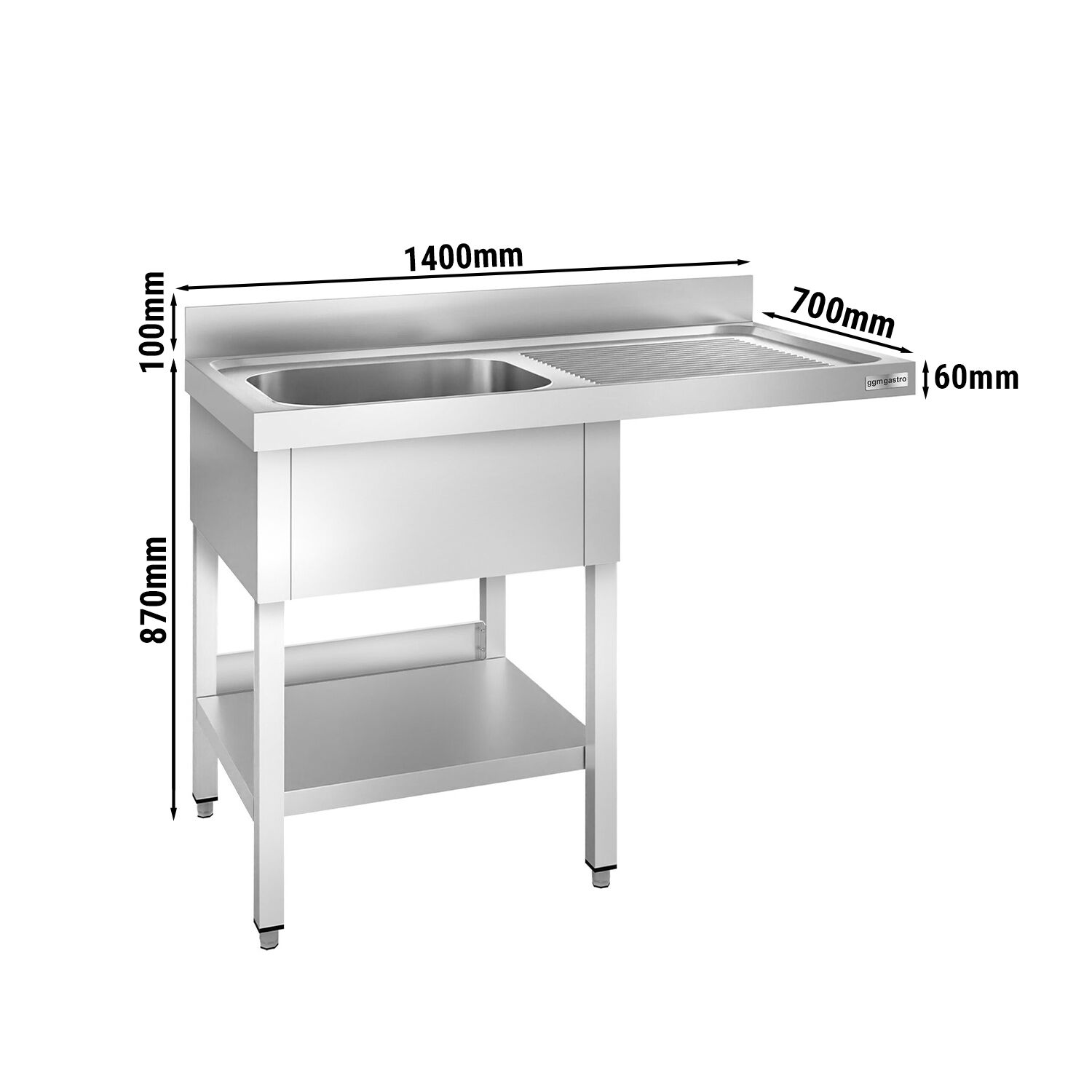 Eelpesulaud 1400x700 mm – 1 valamu paremal