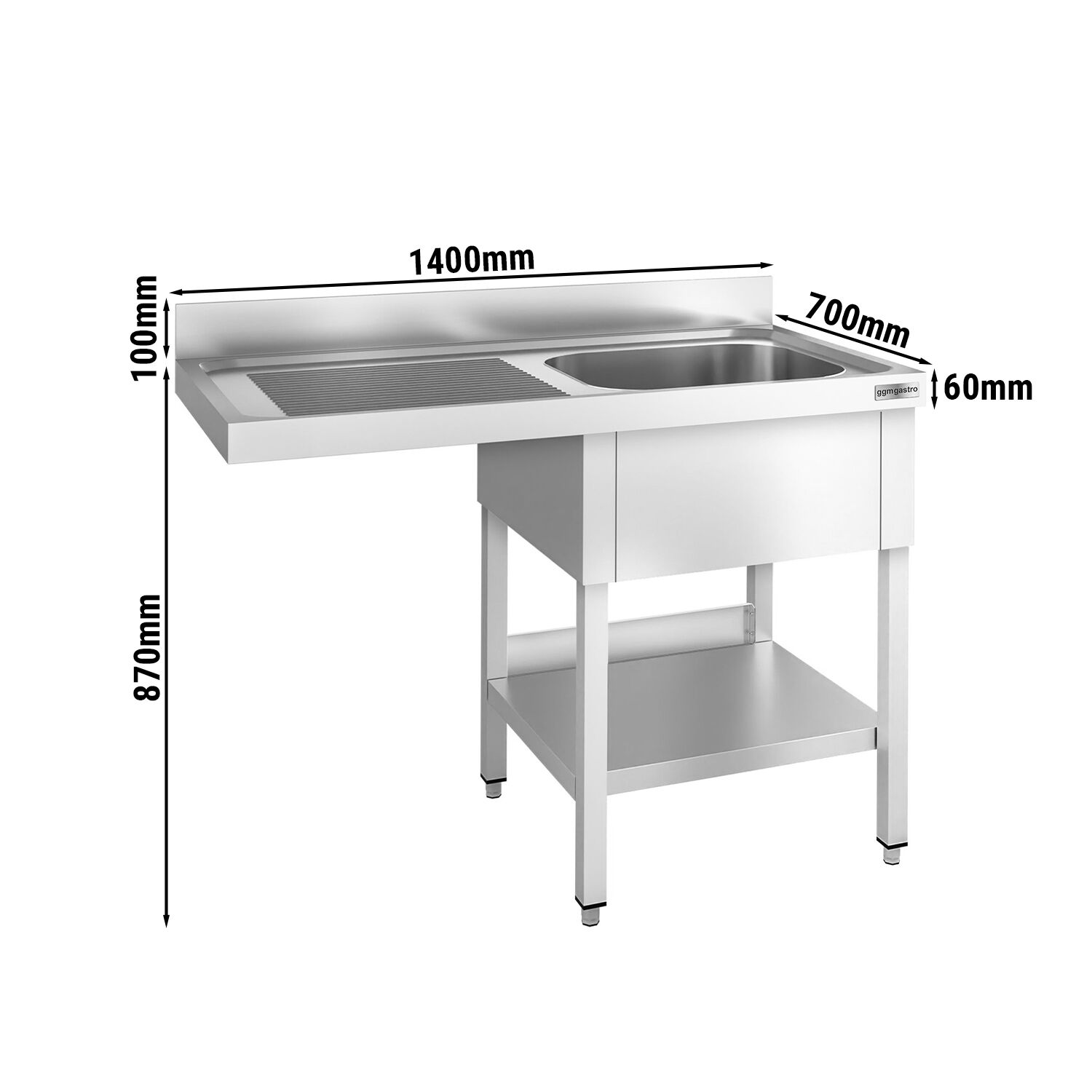 Eelpesulaud 1400x700 mm – 1 valamu vasakul