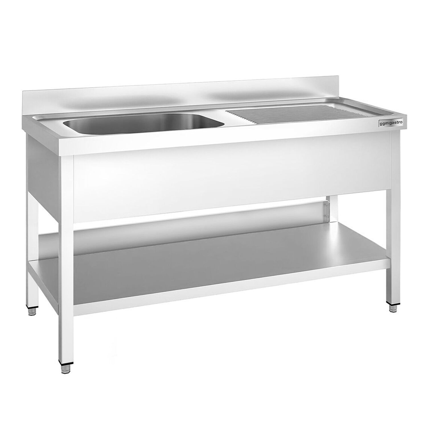 Valamulaud PREMIUM 1600x600 mm – riiuliga, 1 valamu vasakul
