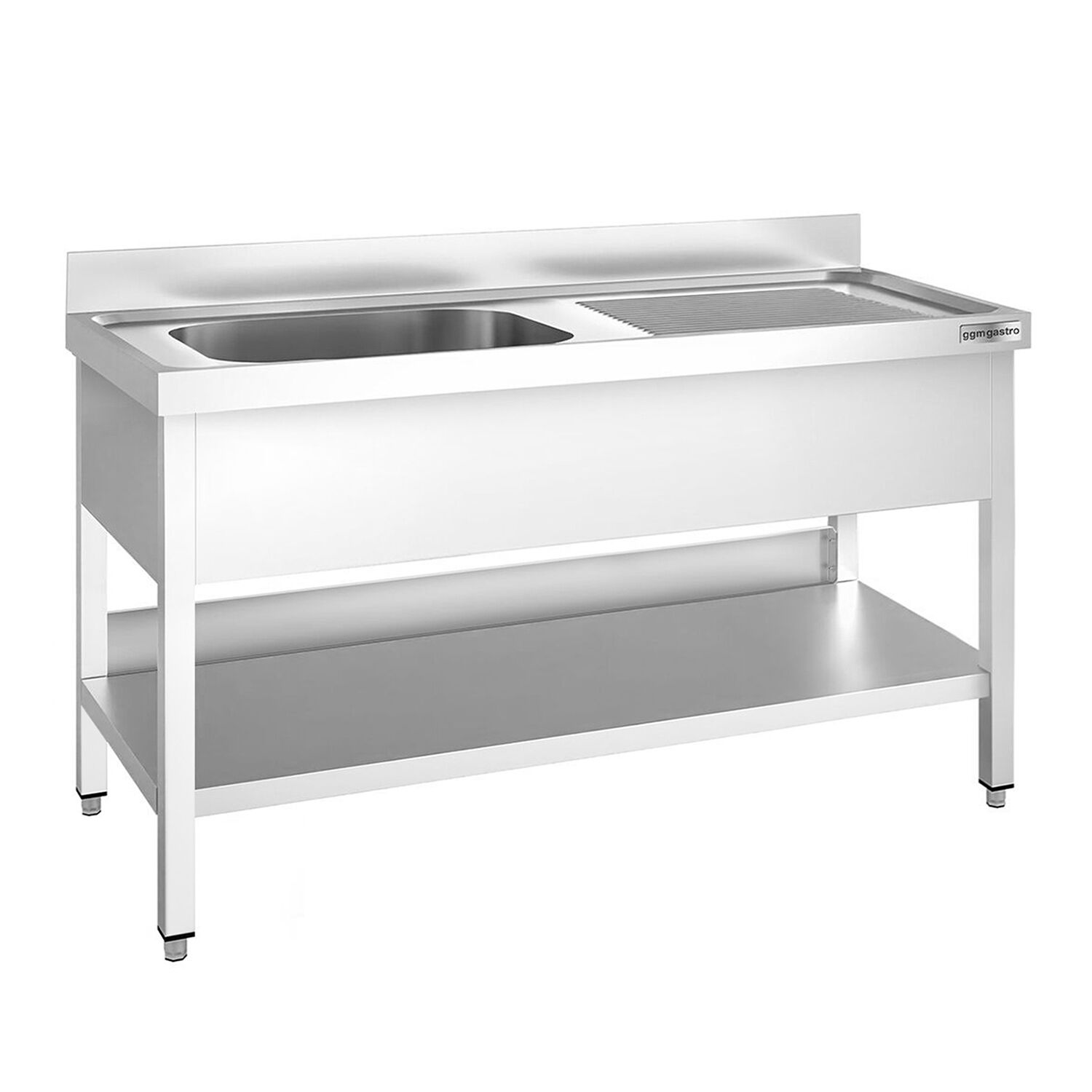 Valamulaud PREMIUM 1600x700 mm – riiuliga, 1 valamu vasakul