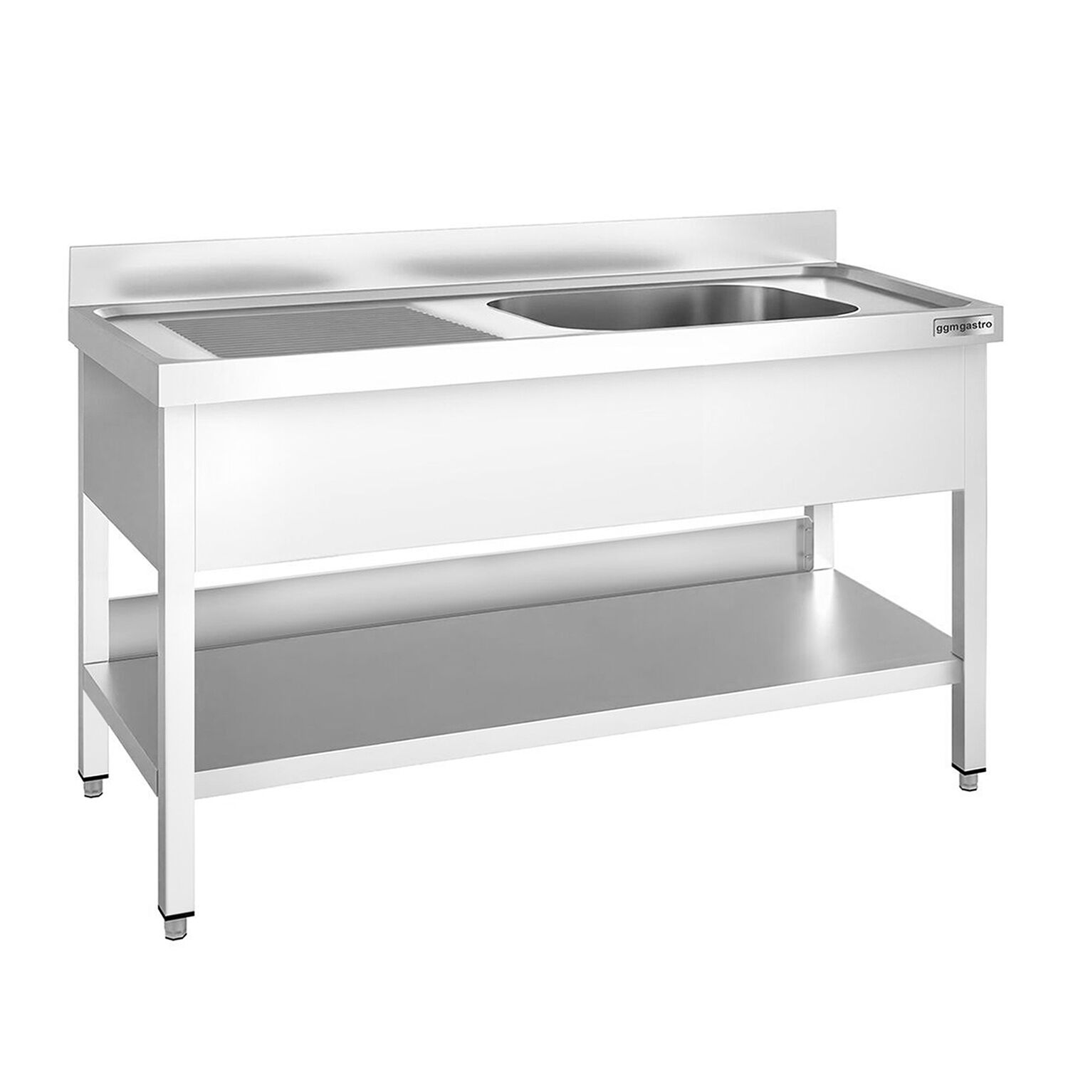 Valamulaud PREMIUM 1600x700 mm – riiuliga, 1 valamu paremal