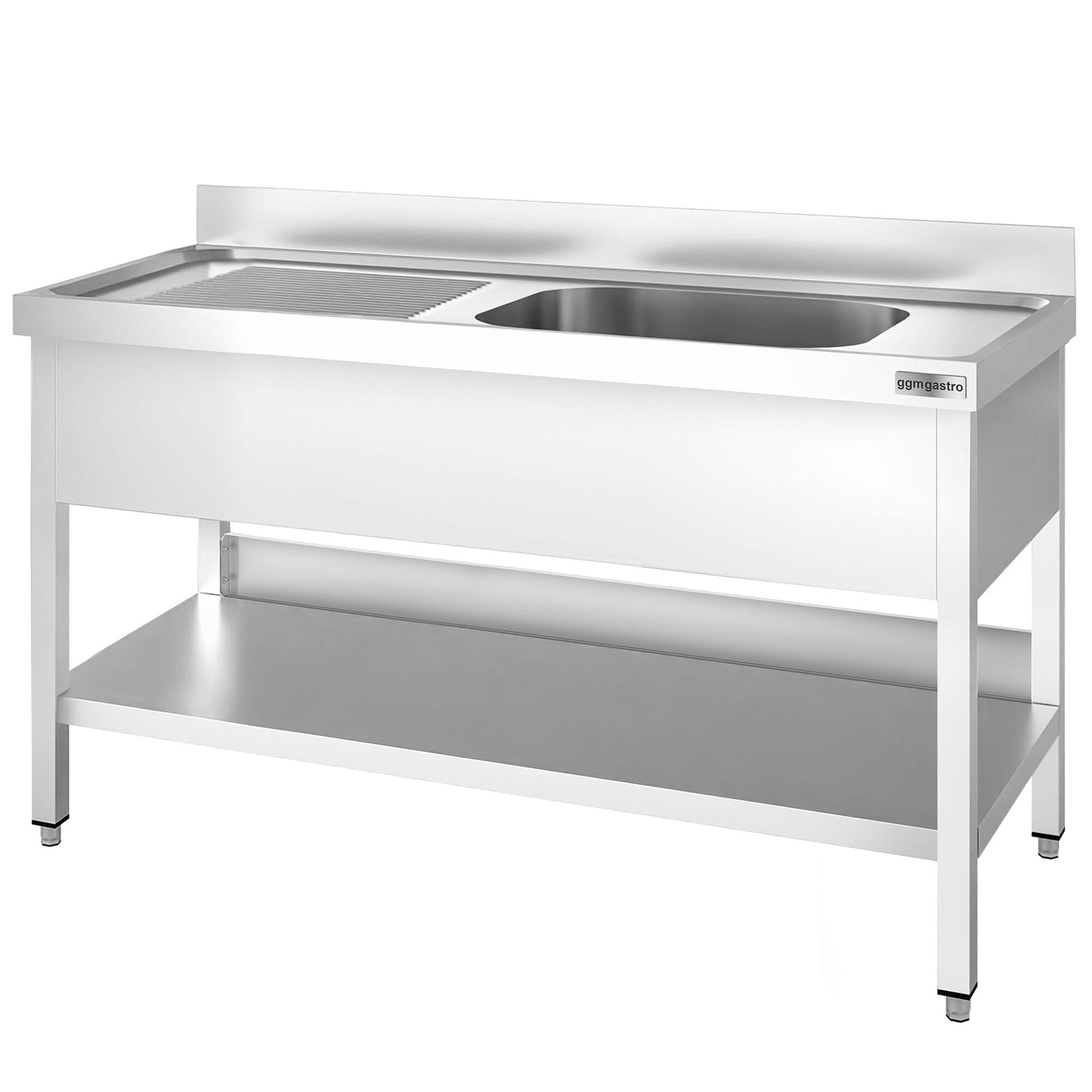 Valamulaud PREMIUM 1600x700 mm – riiuliga, 1 valamu paremal