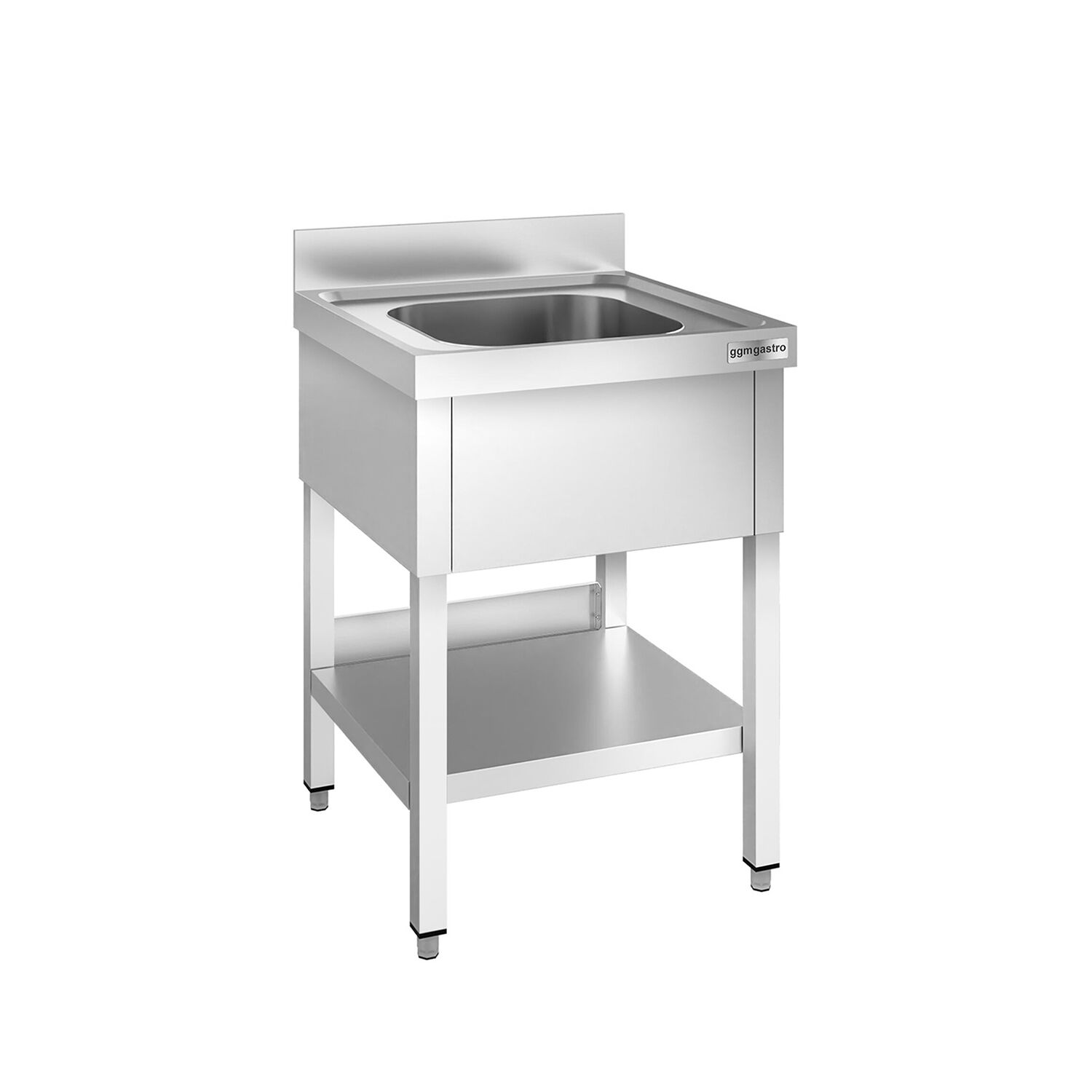 Valamulaud PREMIUM 600x700 mm – riiuliga, 1 valamu keskel