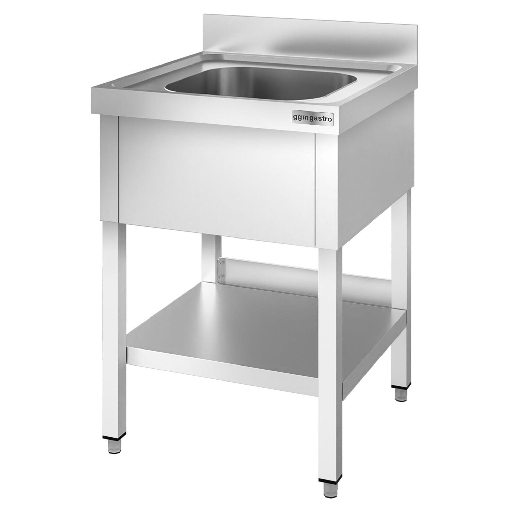 Valamulaud PREMIUM 600x700 mm – riiuliga, 1 valamu keskel