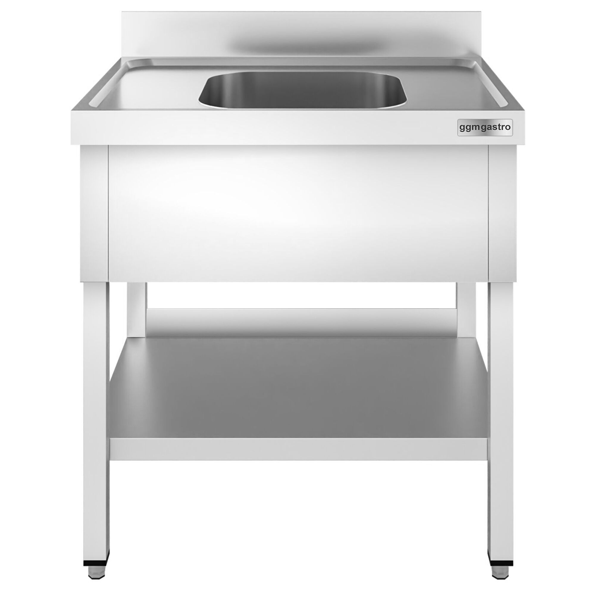 Valamulaud PREMIUM 800x600 mm – riiuliga, 1 valamu keskel, tagaservaga