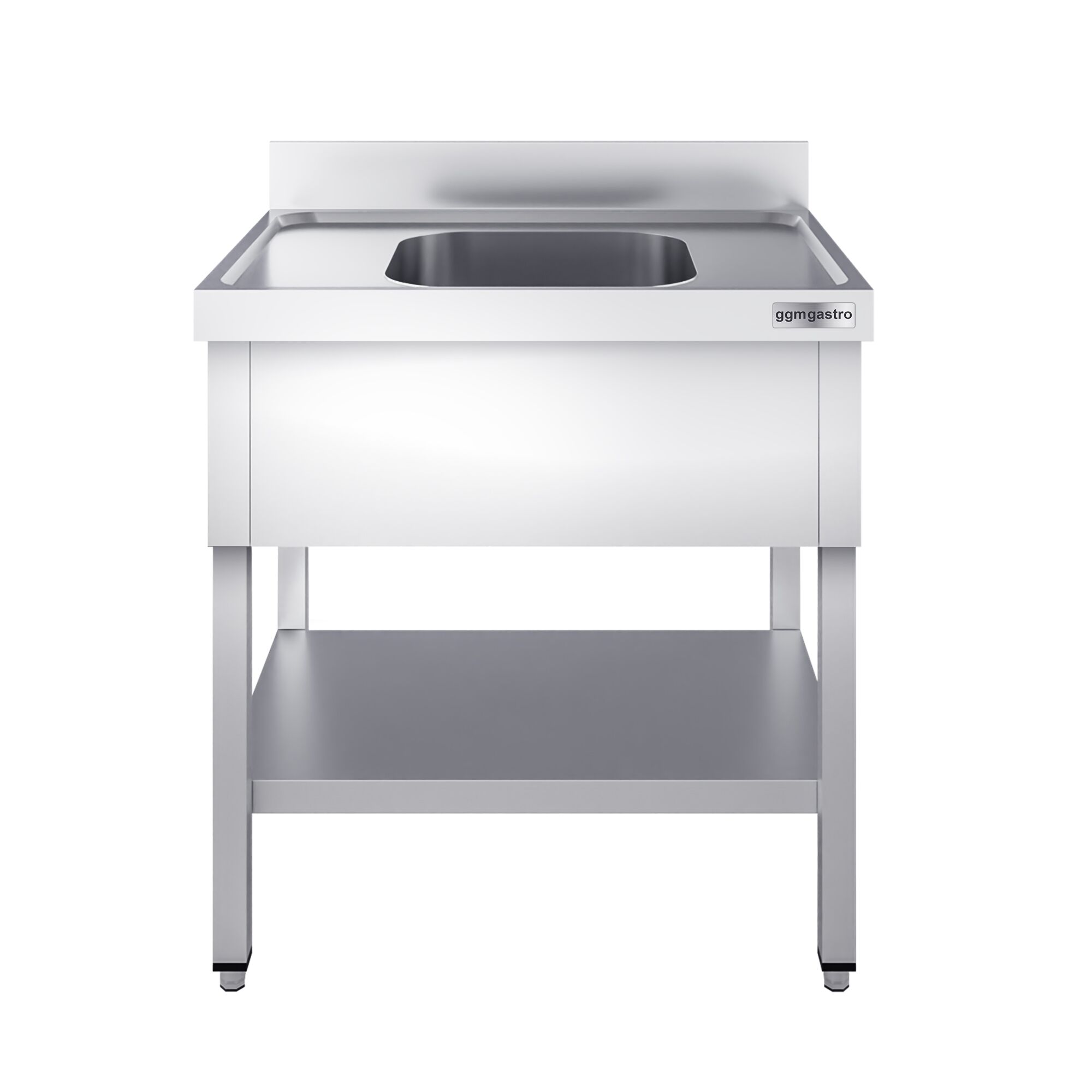 Valamulaud PREMIUM 800x600 mm – riiuliga, 1 valamu keskel, tagaservaga