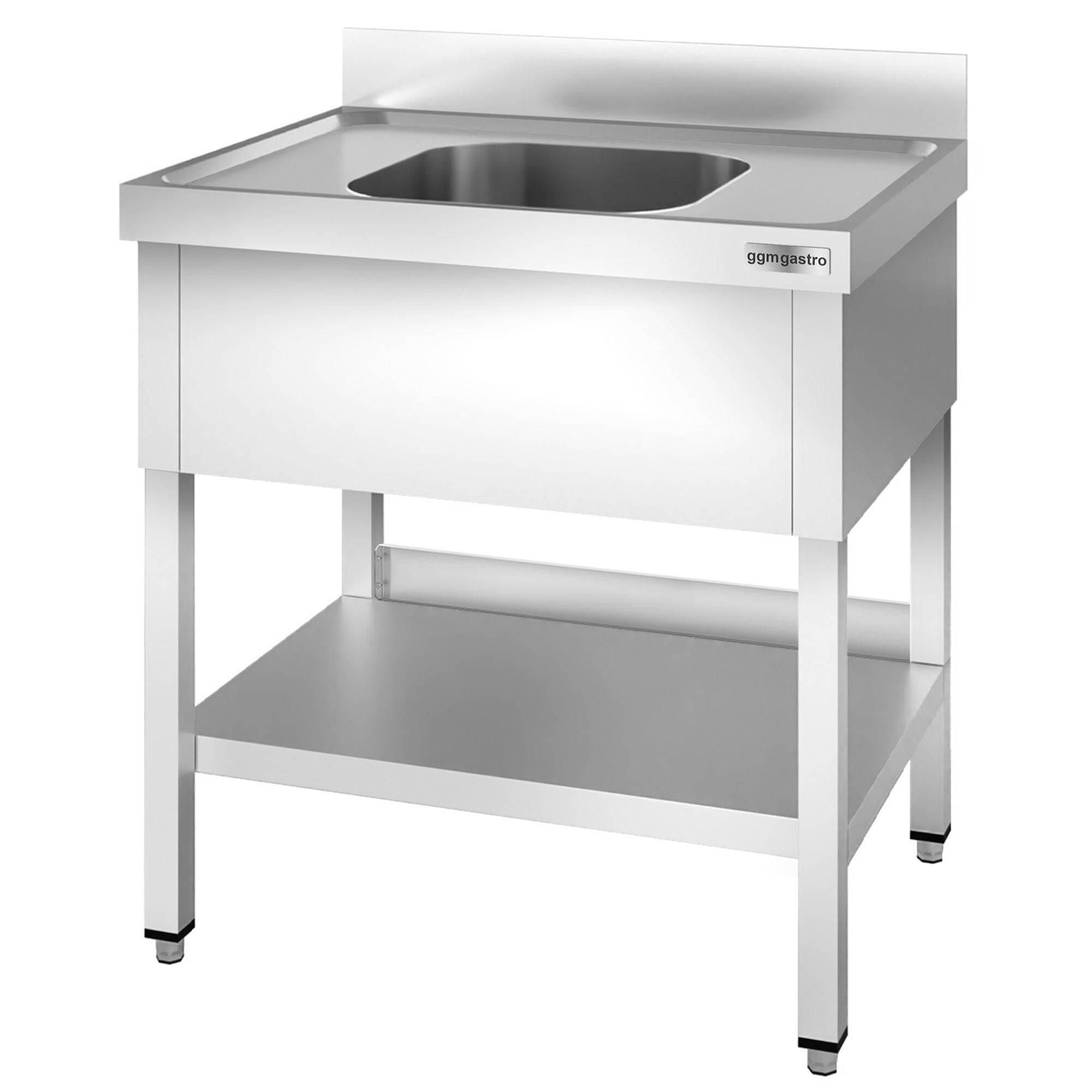 Valamulaud PREMIUM 800x600 mm – riiuliga, 1 valamu keskel, tagaservaga